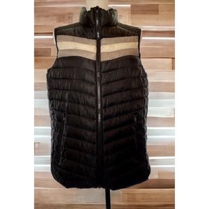 Fabletics Vest Black Puffer Sz Large Women’s Full Zip Sleeveless Quilted